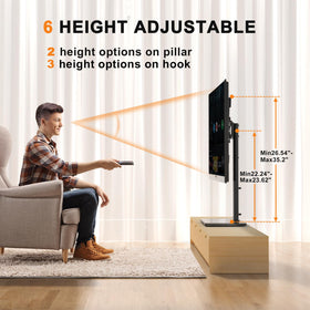XINLEI height adjustment detail showing six positions for ergonomic viewing