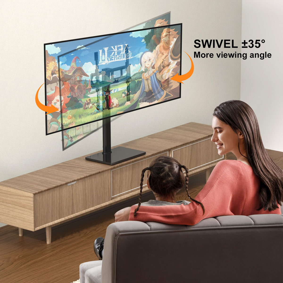 XINLEI swivel demonstration showing angle adjustment benefit for viewers