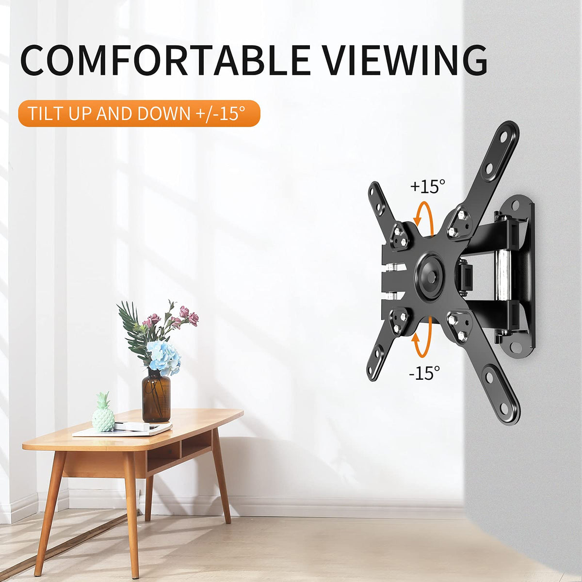 XINLEI low-profile mount sits 50 mm from wall for clean aesthetics