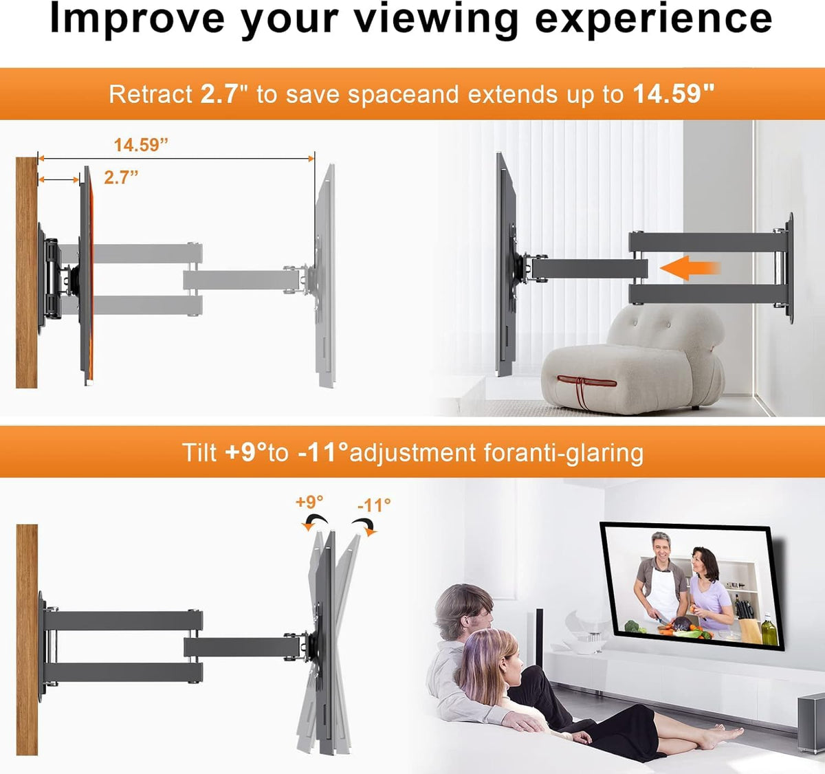 XINLEI removable plate enables easy solo TV installation.