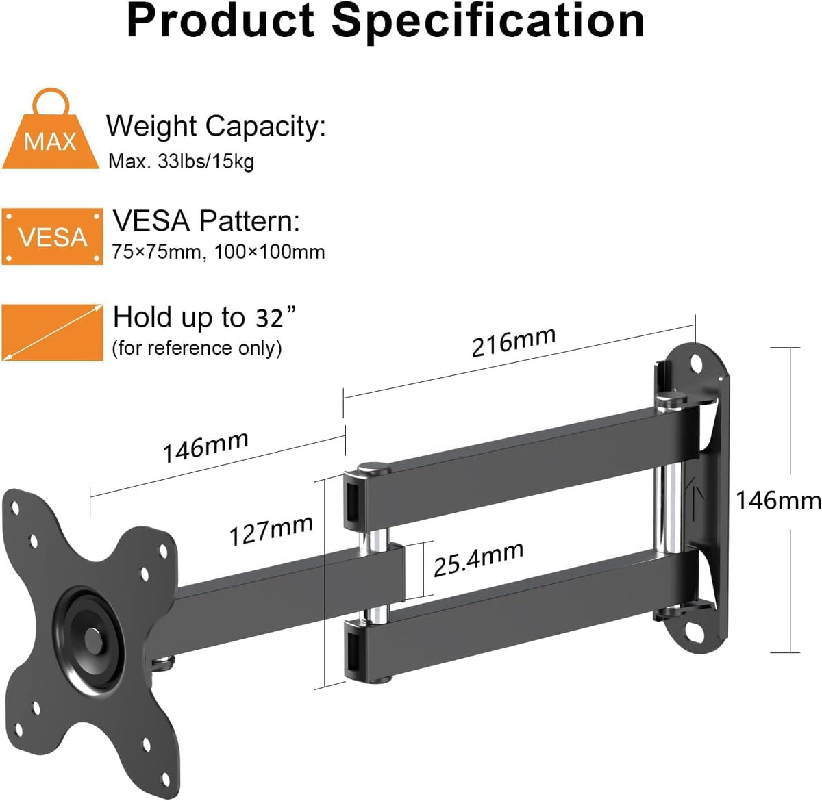 XINLEI wall mount tilt function ±15° for adjustable screen angles.