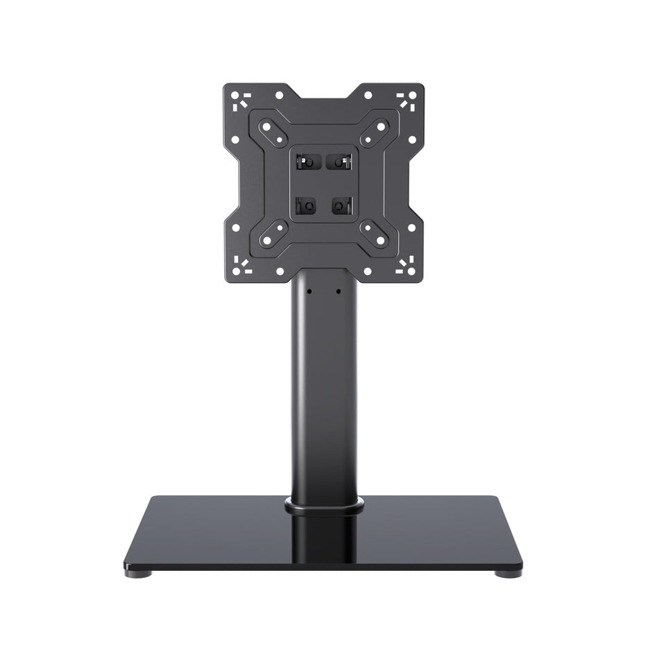 XINLEI universal TV stand base assembly demonstrates sturdy table-top setup for flexible placement.