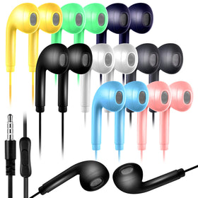 Xinnun 50-pack earbuds in multicolor design suitable for classrooms and travel.