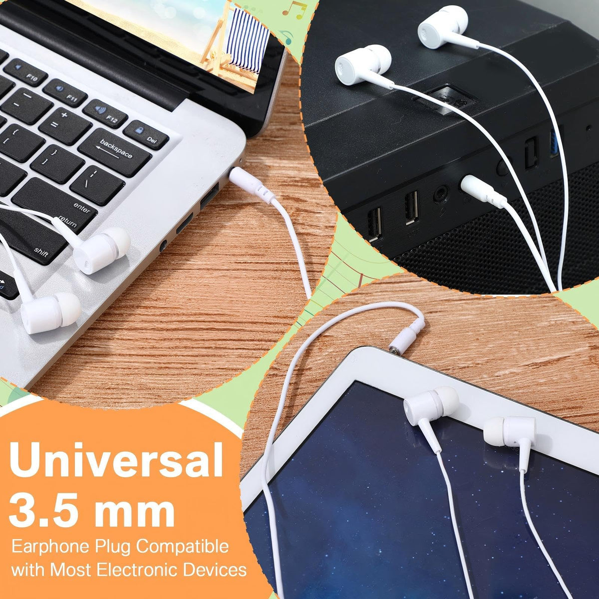 Xinnun 3-5mm plug ensures compatibility with most devices.