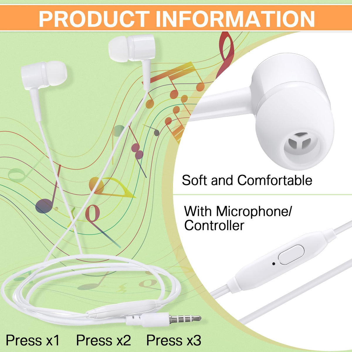 Xinnun earbuds classroom white design blends with outfits while staying comfortable.