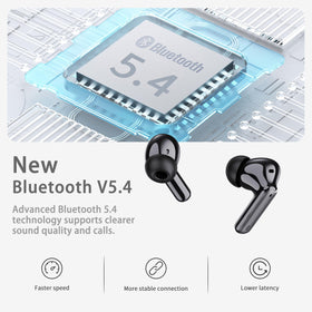 xinwld A97 wireless earbuds ENC mic for clearer calls in windy conditions.