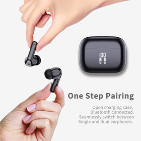 xinwld A97 wireless earbuds IP7 waterproof for rain or sweat.