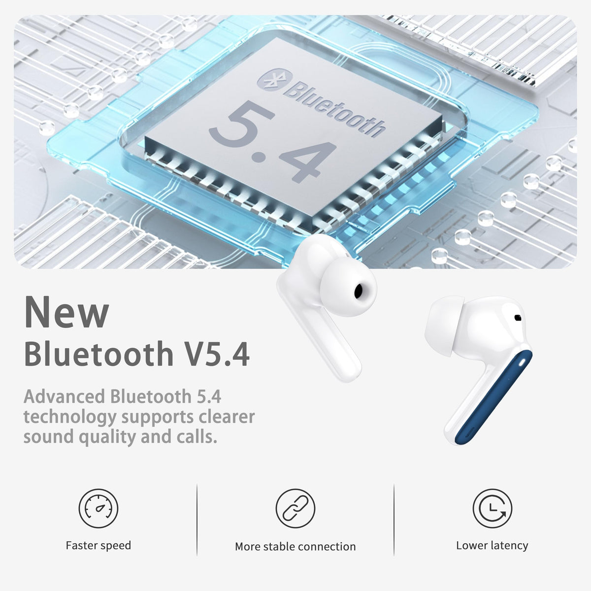 Xinwld A97 Pro earbuds with dual LED display showing remaining power.