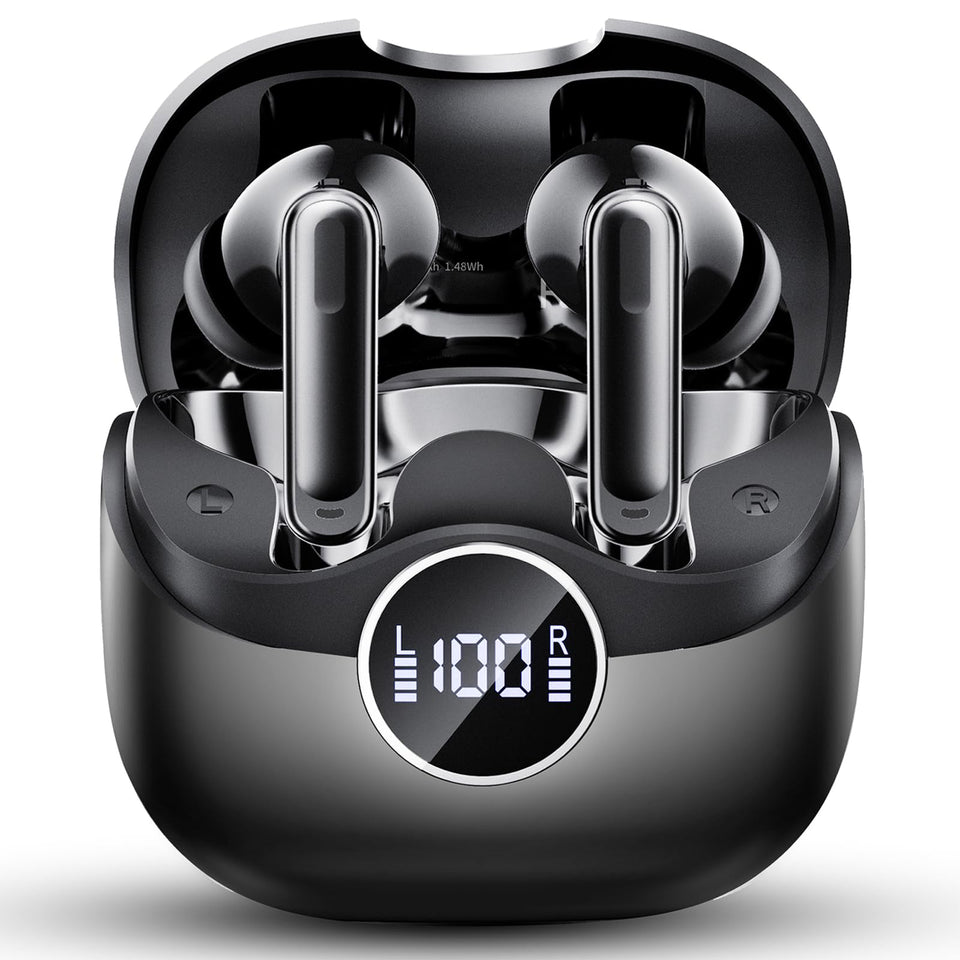 xinwld Air3 Pro front view showing case and earbuds, highlights portability