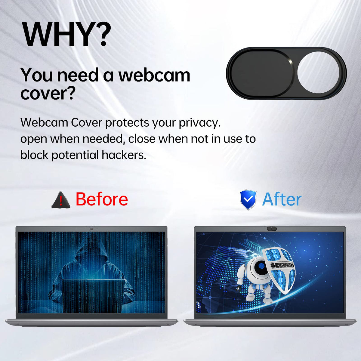 XinWoTuo privacy screen installed on a laptop showing clear center view benefit