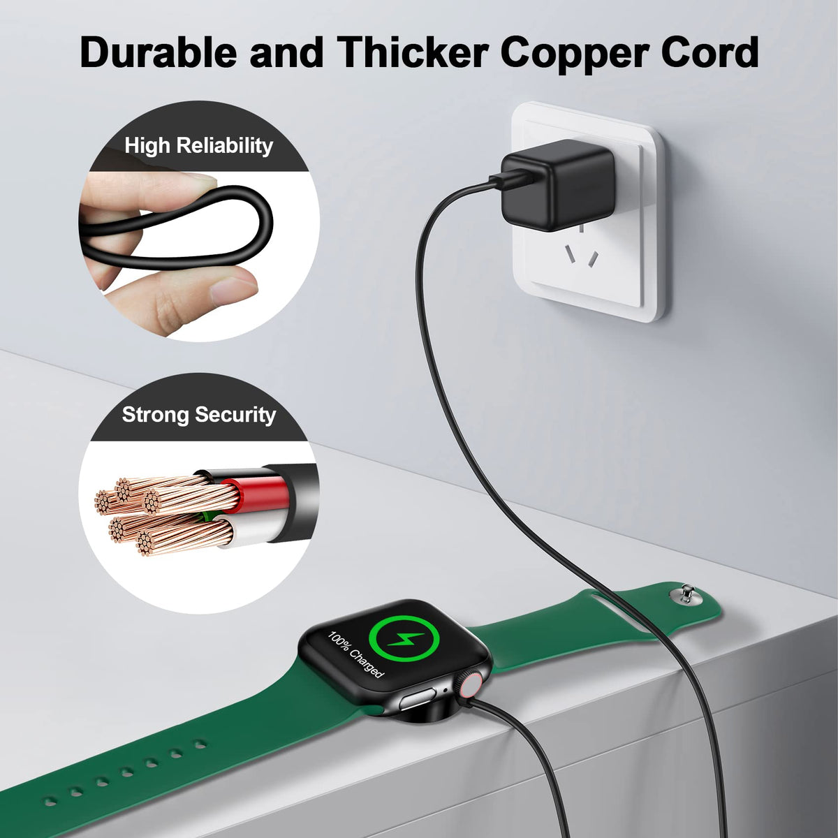 Xiwxi compact travel cable, 3.3ft for on-the-go charging.