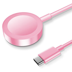 Xiwxi Apple Watch magnetic cable pink closeup showing easy attachment and rapid charging