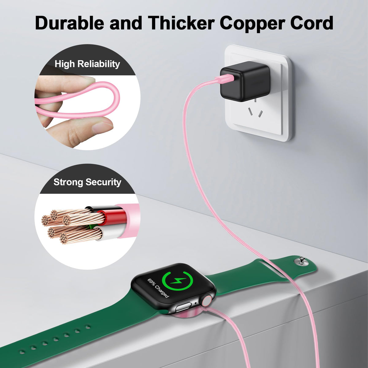 Xiwxi Apple Watch magnetic cable travel-friendly 3-3ft length