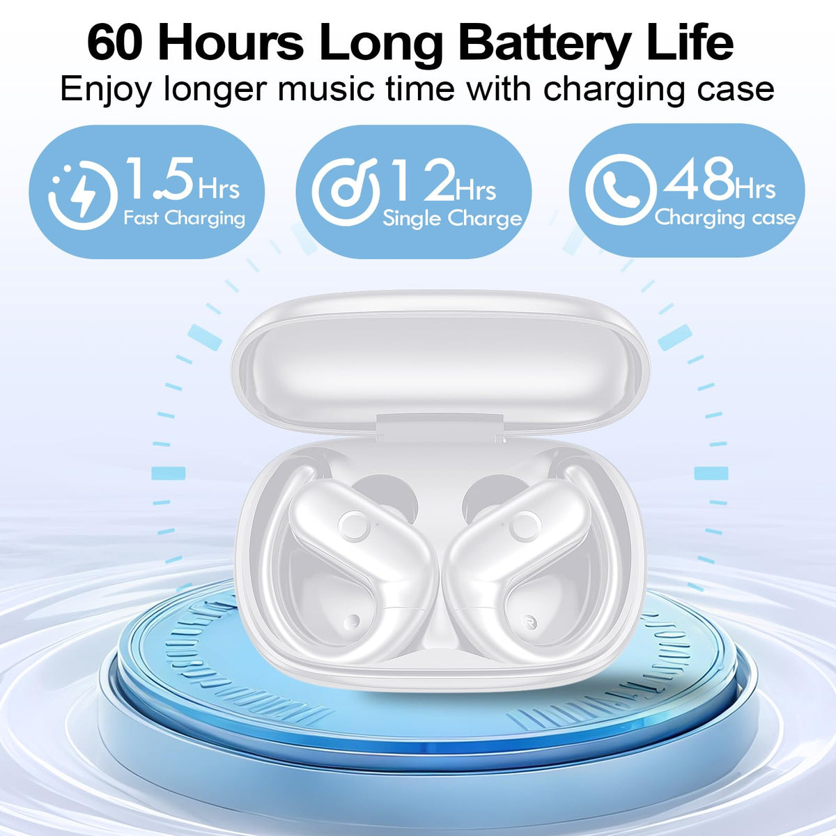 xiwxi bluetooth-5-3-connection earbuds white ensure stable wireless streaming.