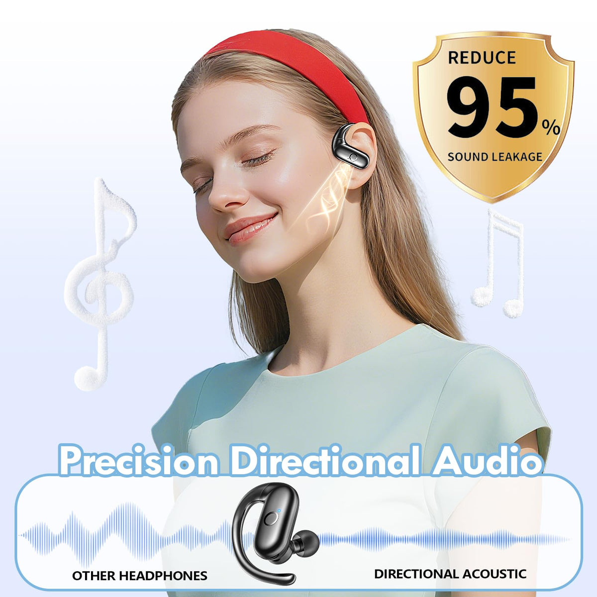 xiwxi charging case open beside earbuds illustrating 60 hours combined playtime