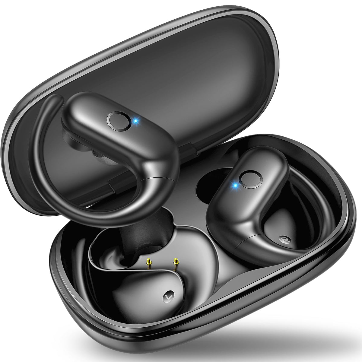 xiwxi front packaging showing earbuds and case, highlights long battery life