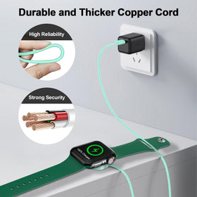 Xiwxi charger safety features illustrated, helping protect the watch battery during charging.