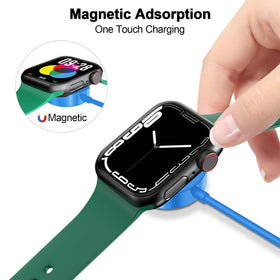 Xiwxi safety-enabled Apple Watch charger in blue with built-in protection features.