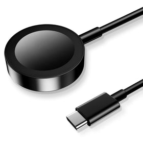 Xiwxi upgraded magnetic charging cable for Apple Watch, angled view showing compact design.