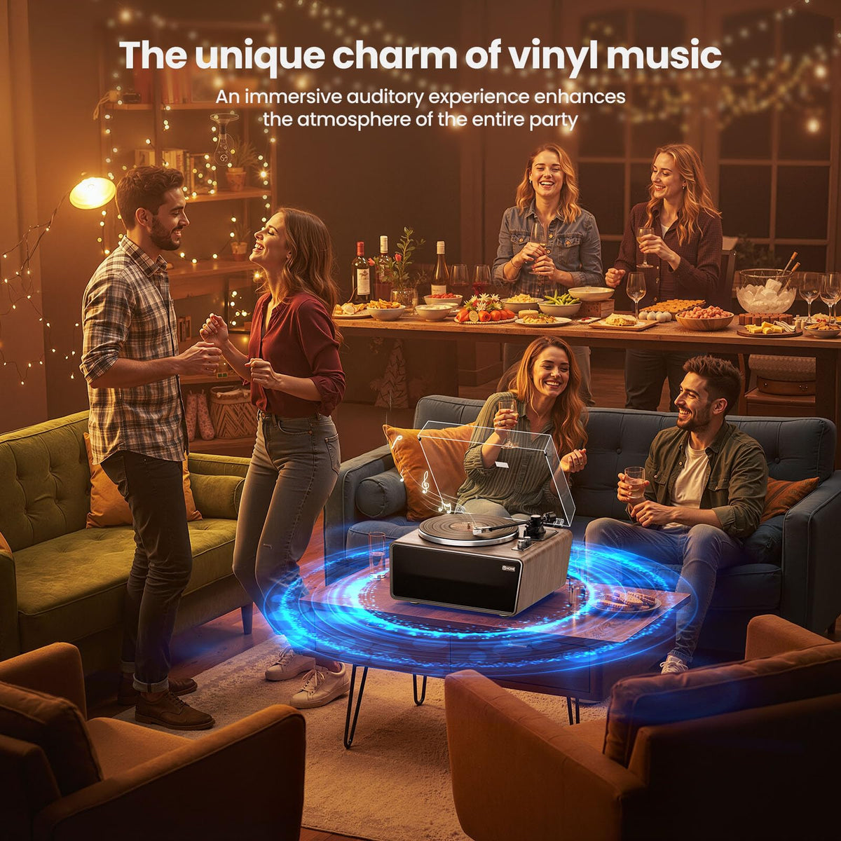XJ-HOME Removable dust cover keeps the turntable clean between uses.