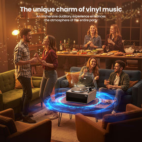 XJ-HOME Removable dust cover keeps the turntable clean between uses.