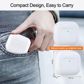 Open view showing lid and hinge of AirPods 4th Gen case