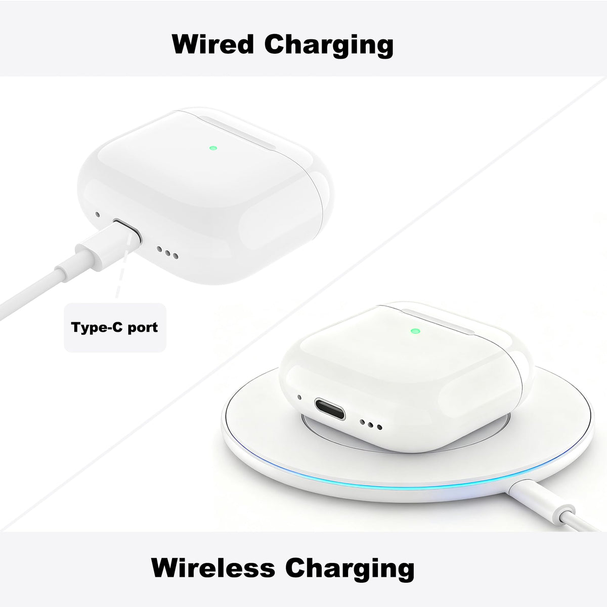 Qi wireless charging surface of Xcellentlife AirPods 4th Gen case