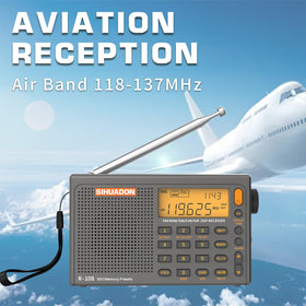 XHDATA SIHUADON R-108 telescopic antenna extended for improved reception