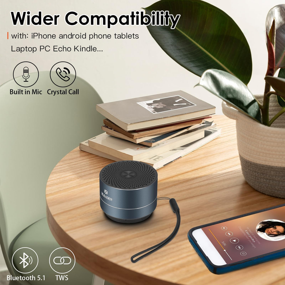 XLEADER driver close-up revealing 5W speaker for crisp audio detail