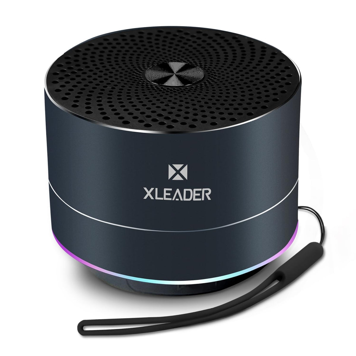 XLEADER front view showing speaker grille and LED lights for clear sound