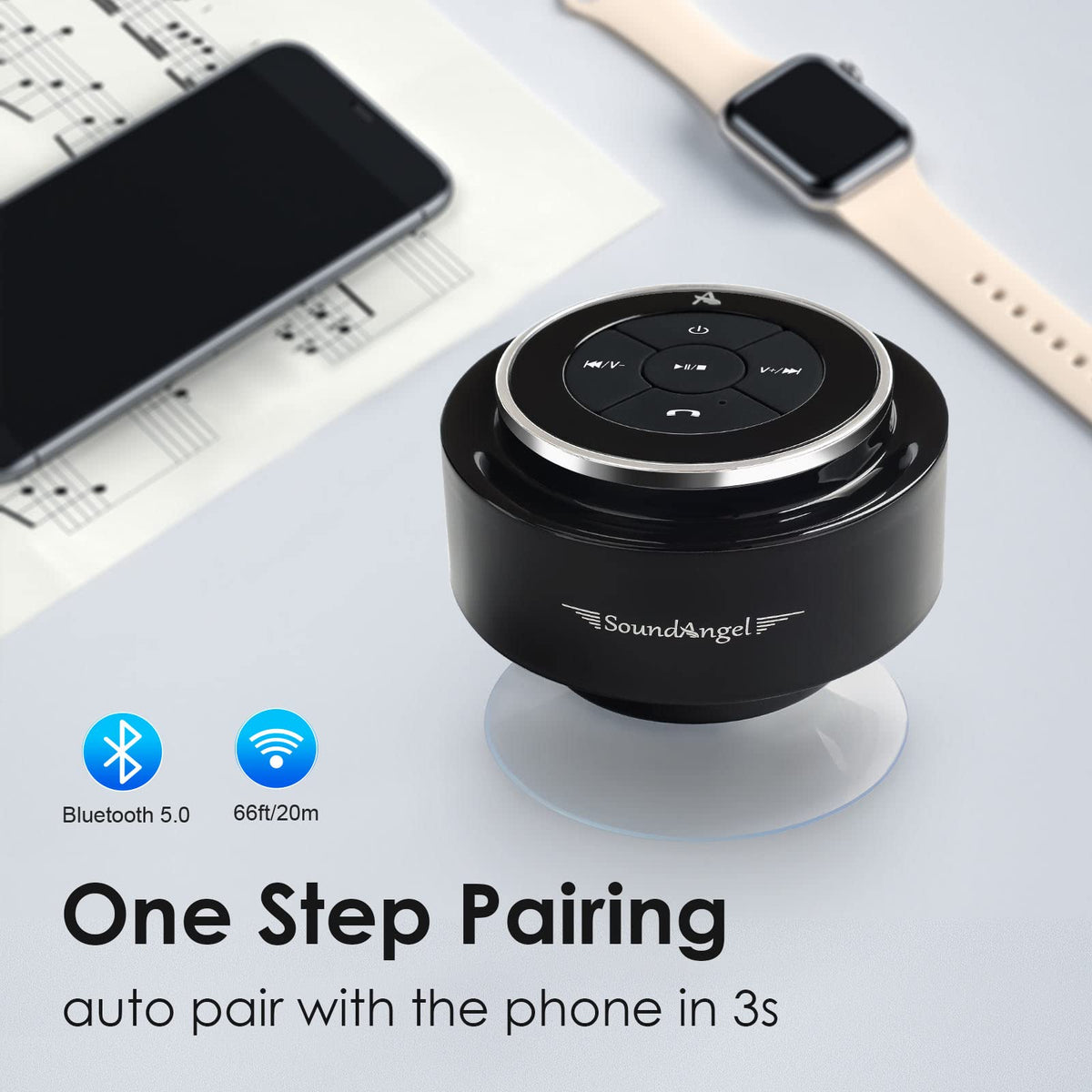 XLEADER SoundAngel Mate side profile highlighting slim design and waterproof seal