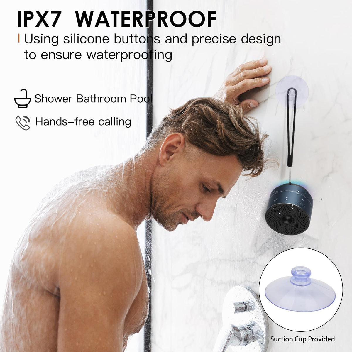 XLEADER suction cup mounted on tile for secure shower placement