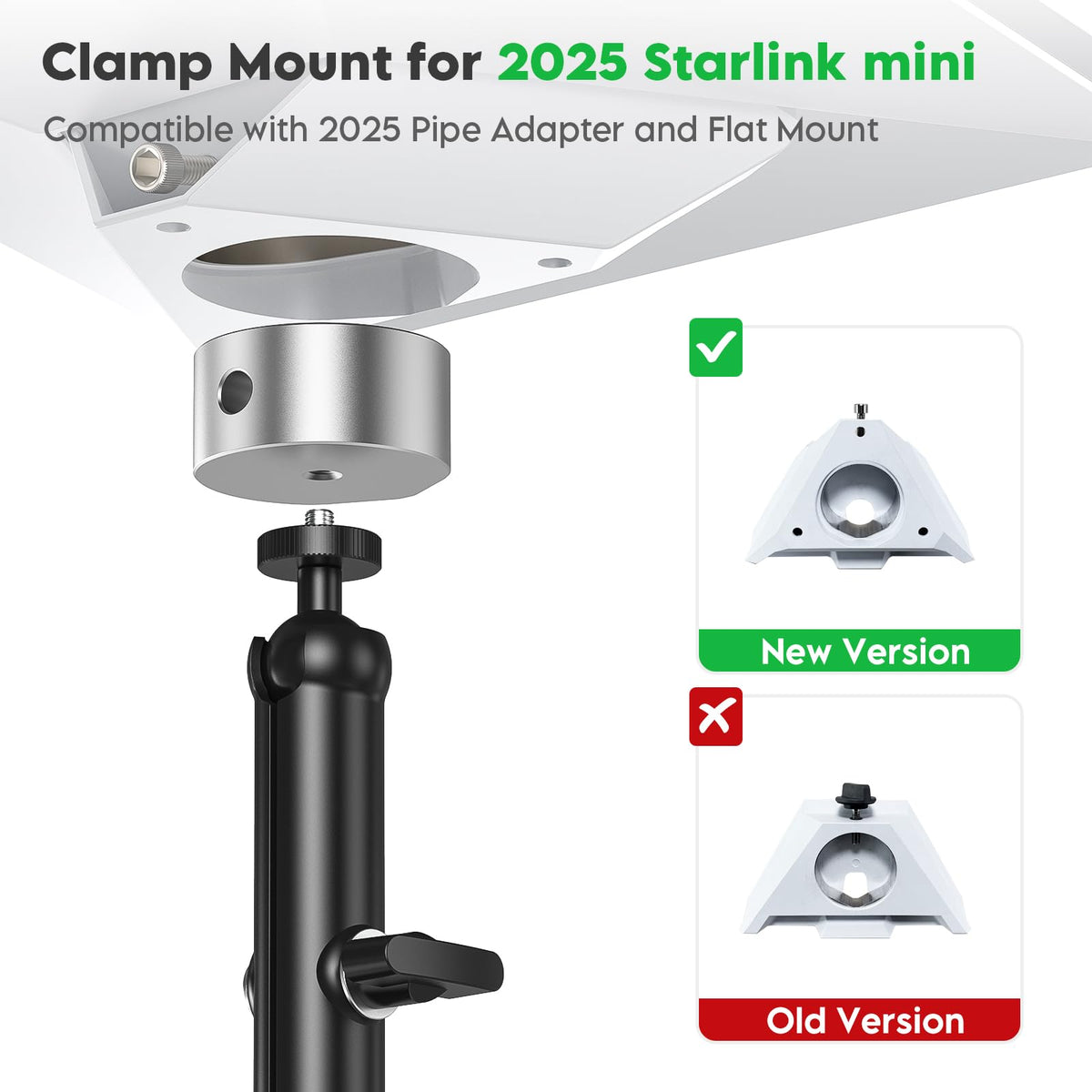 XLTTYWL clamp secured on roof rack with scale to show pole compatibility benefit