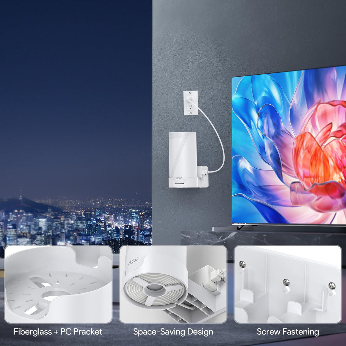 XLTTYWL Deco slim wall shelf mounted with Deco 7 in a tidy setup.