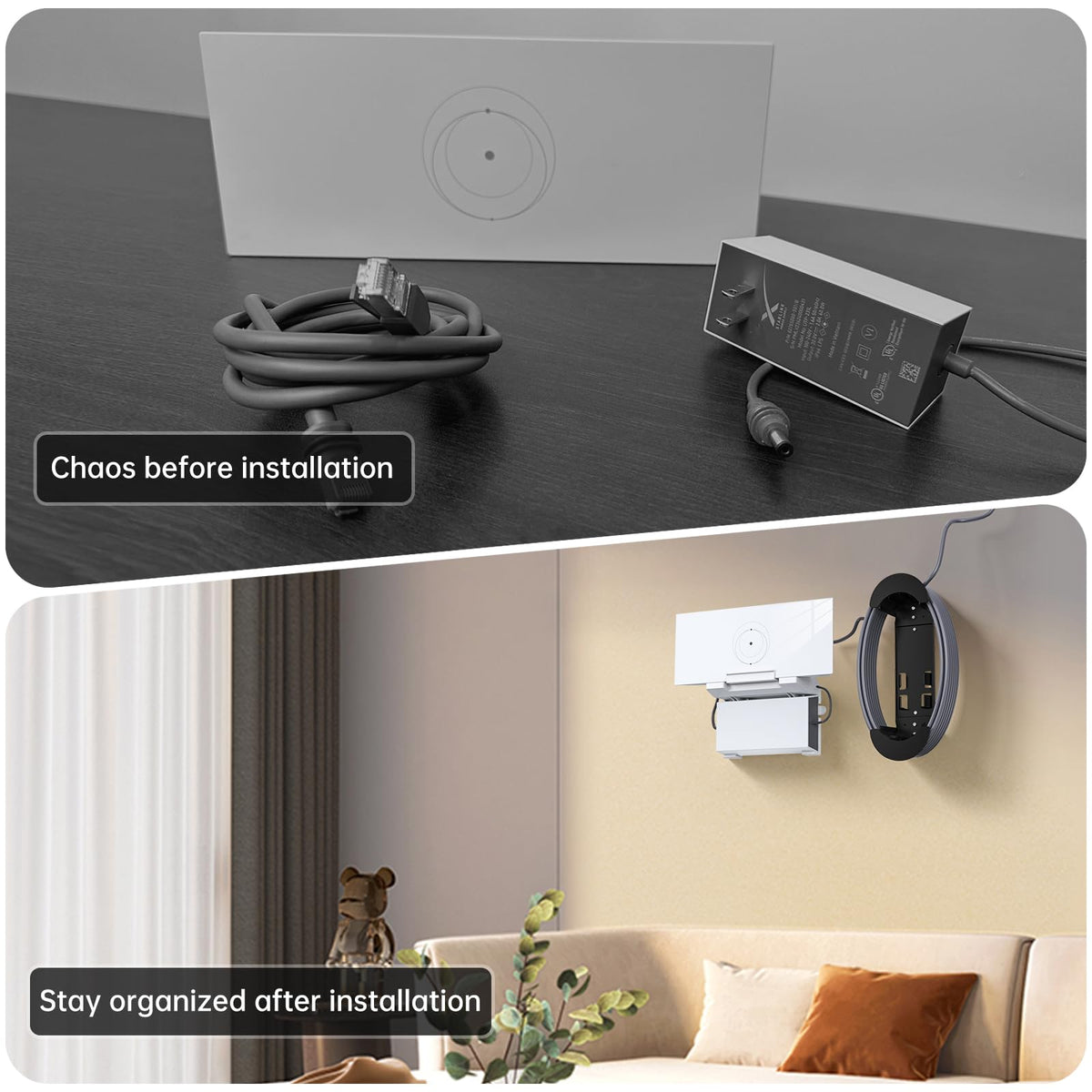 XLTTYWL Starlink Gen 3 Mount power-supply compartment keeps adapters neatly organized.