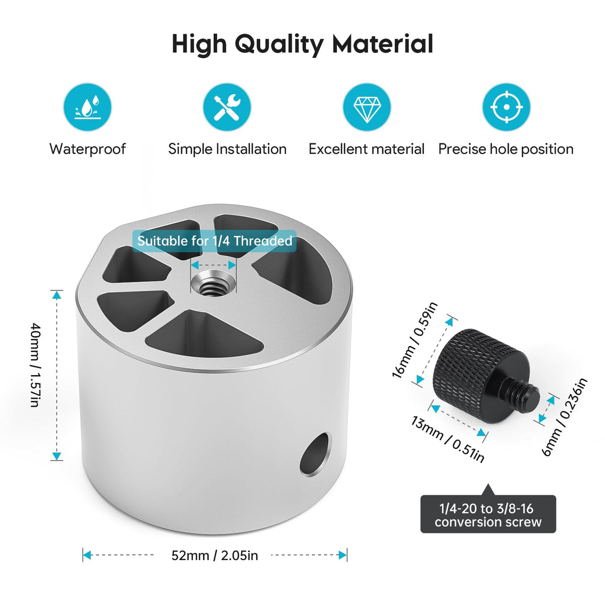 XLTTYWL Starlink Mini Adapter aluminum body with oxide coating for durability.