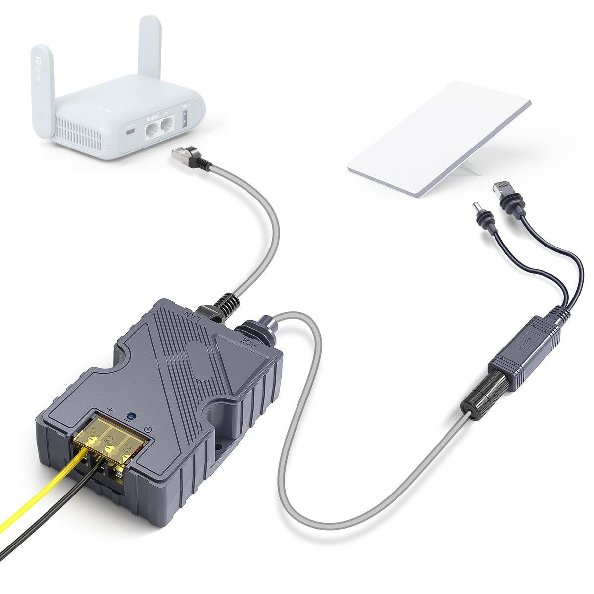 XLTTYWL Starlink Mini DC cable showing stable outdoor power delivery.
