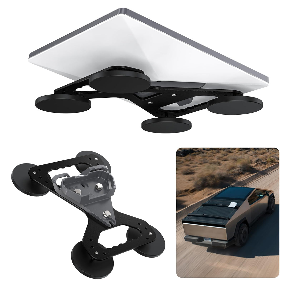 XLTTYWL Starlink Mini magnetic roof mount with 320lbs pull for secure vehicle connectivity.