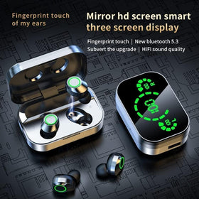Xmenha charging case open revealing earbuds docked and compact charging design