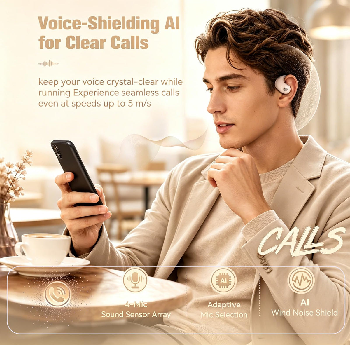 Xmenha earbuds beside smartphone illustrating compact size and portable convenience