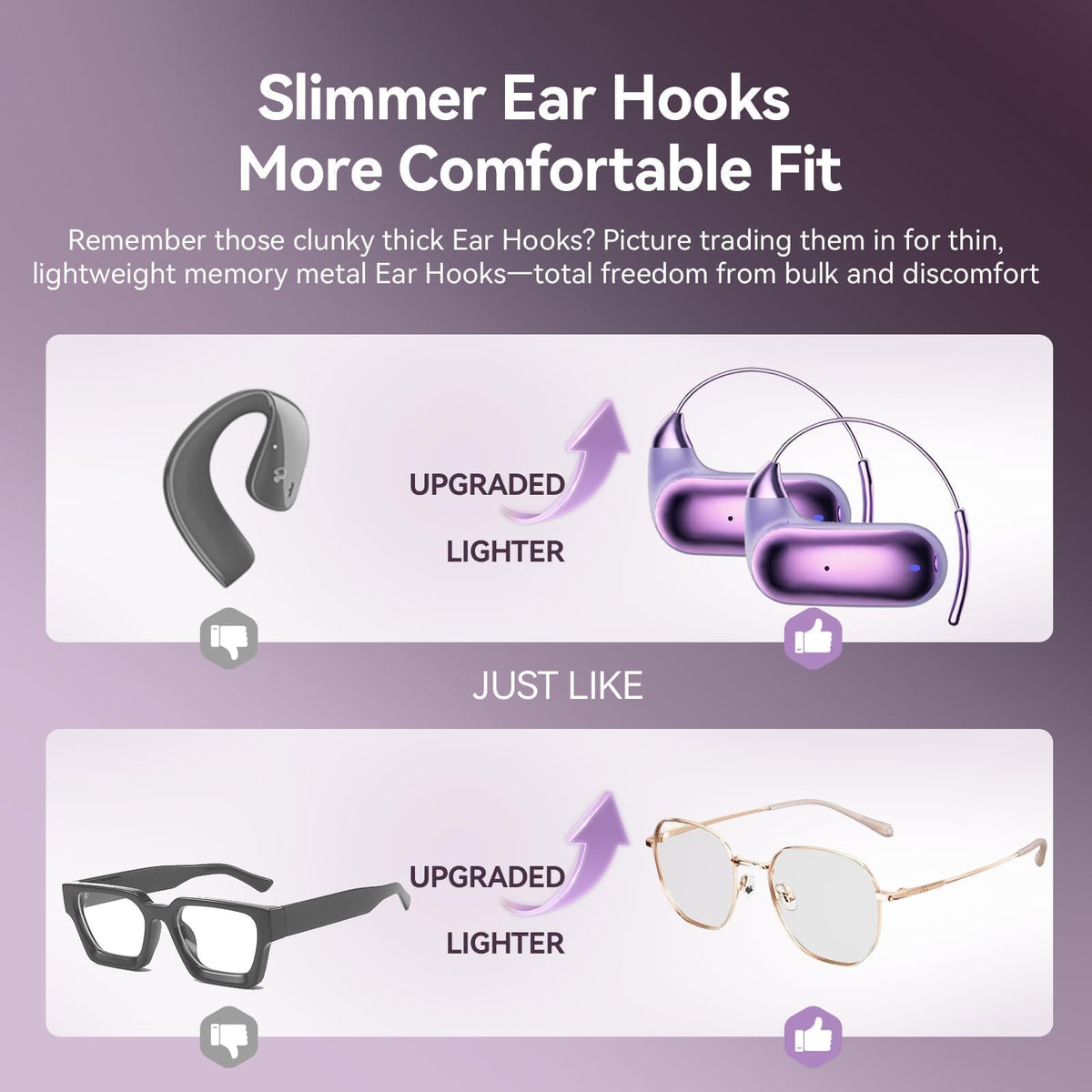 Xmenha open-ear earbuds with ear hooks ideal for running and workouts, secure fit