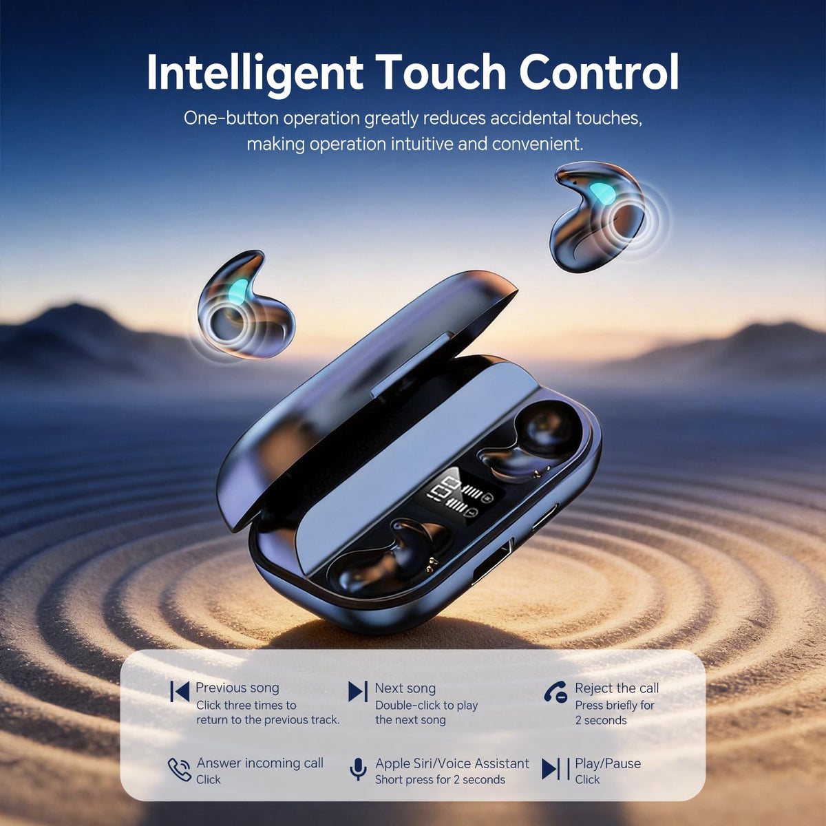 Xmenha flat invisible sleep earphone soft rubber caps ensure gentle night wear.