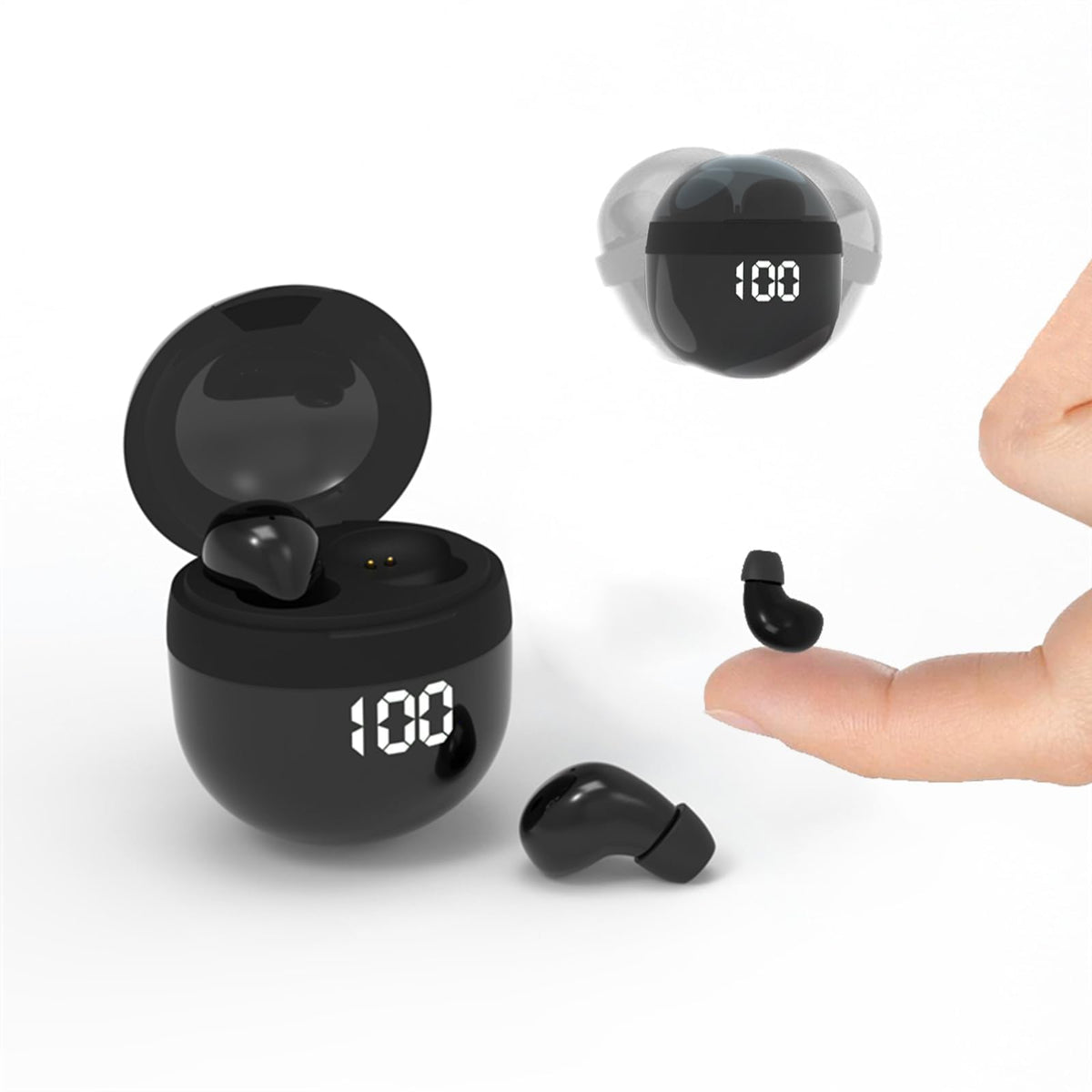 Xmenha front packaging showing compact earbuds and case, highlighting portability