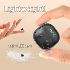 Xmenha invisible earbud side view; compact profile for small ears