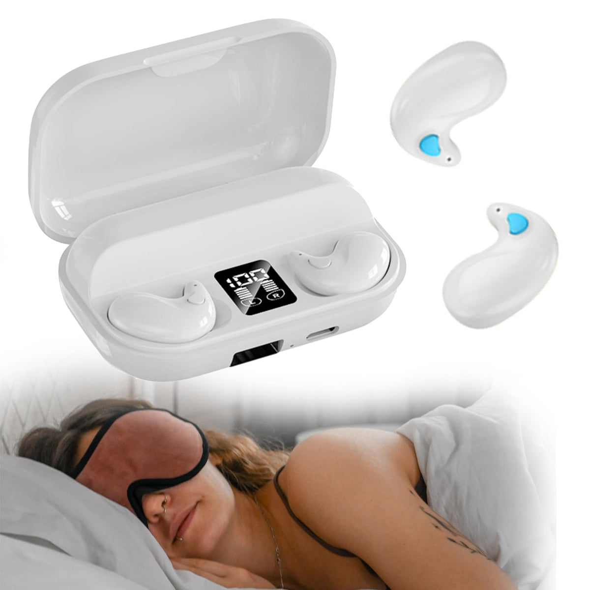 Xmenha Invisible Sleep Earphone with IPX5 waterproof design for night listening