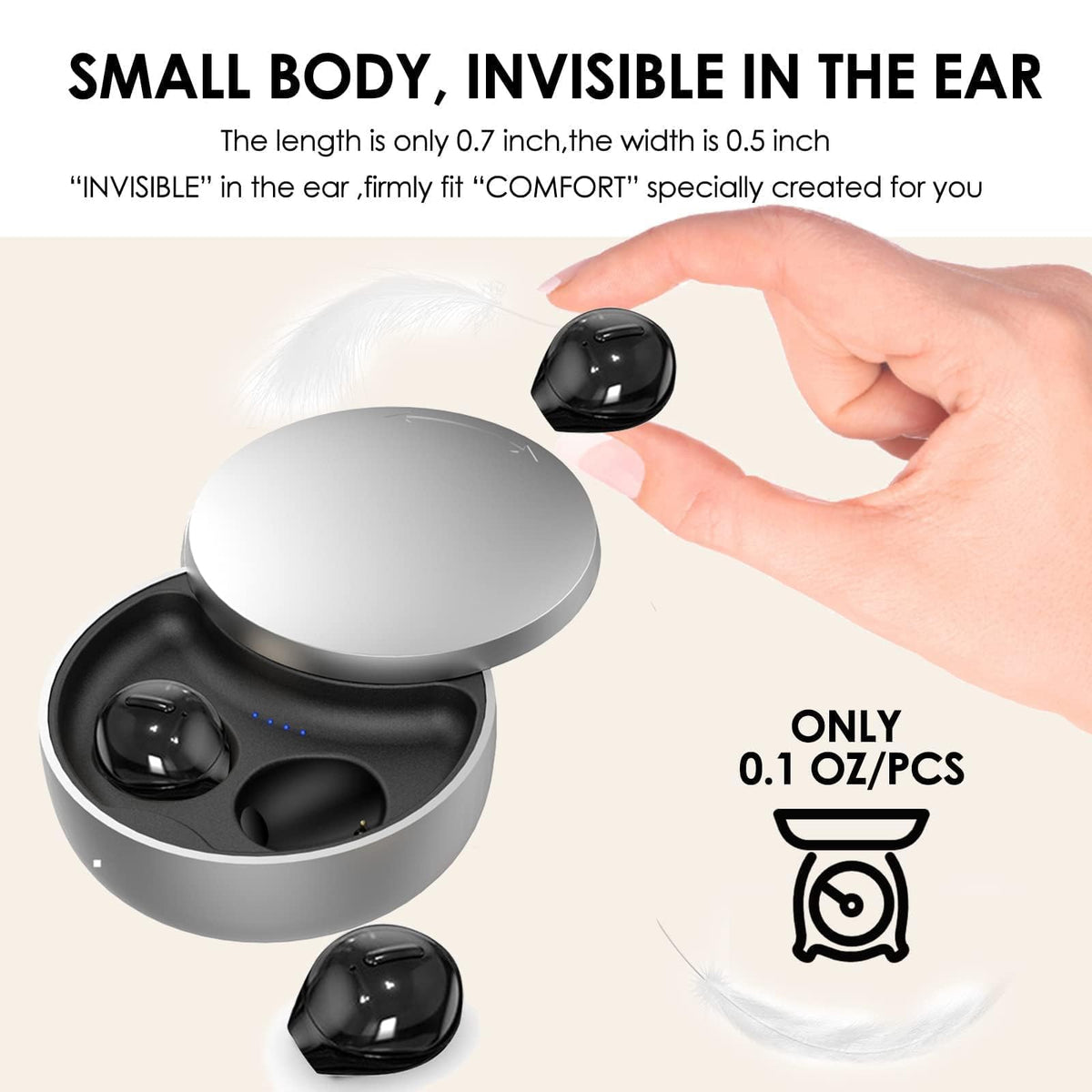 Xmenha mini discreet earbuds in-ear fit for comfort