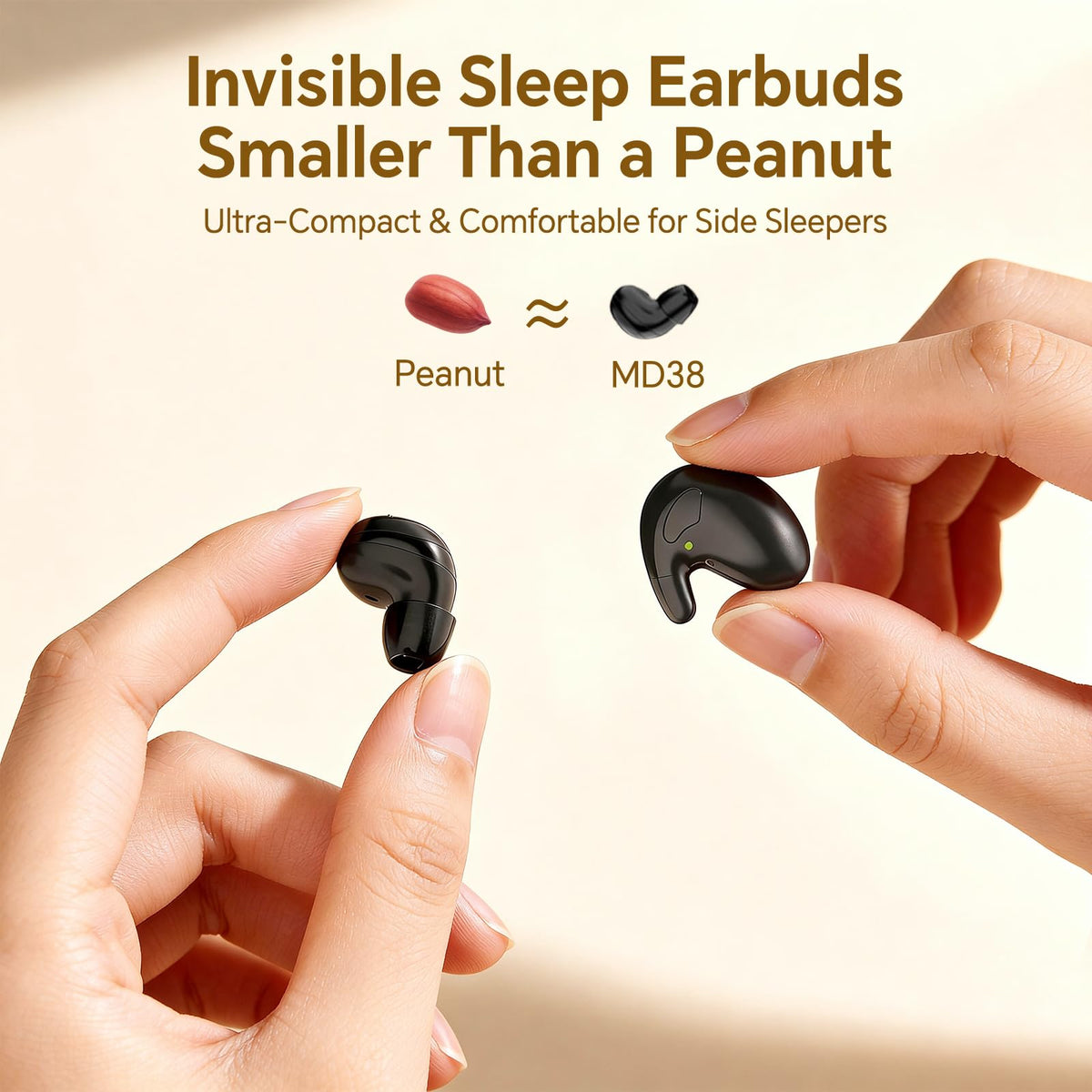 Xmenha mini earbuds ultra-flat design minimizes ear pressure.