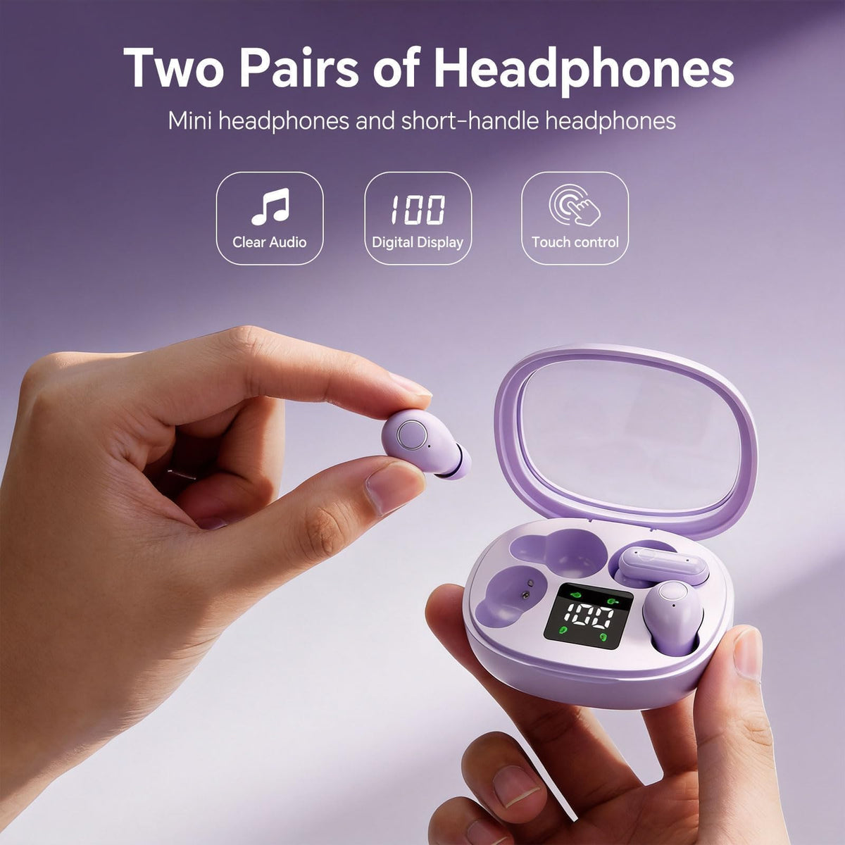 Xmenha short-stem earbuds for daytime use with secure fit for small ears