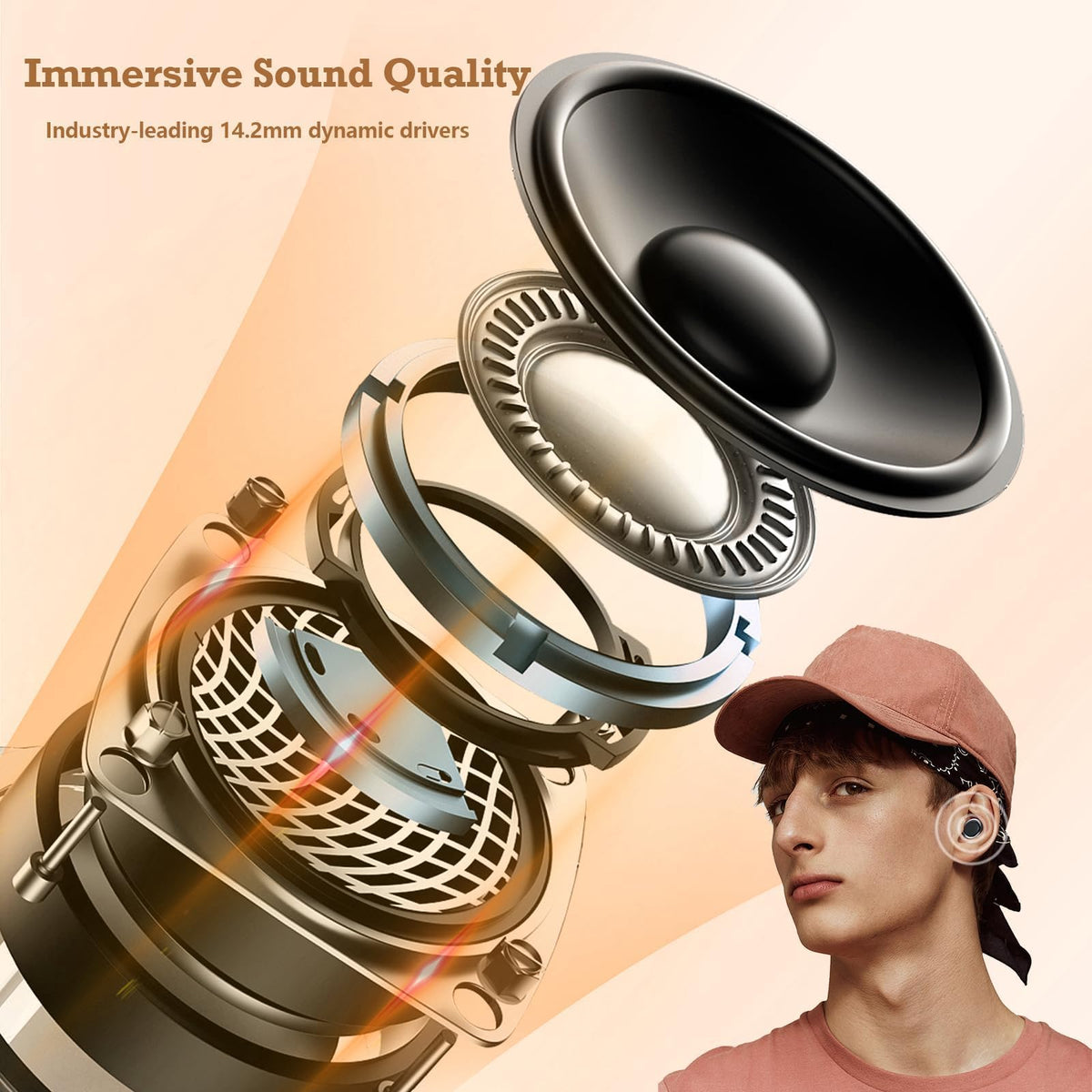 Xmenha Mini Invisible Earbuds in-ear-fit delivers snug comfort for small ears.