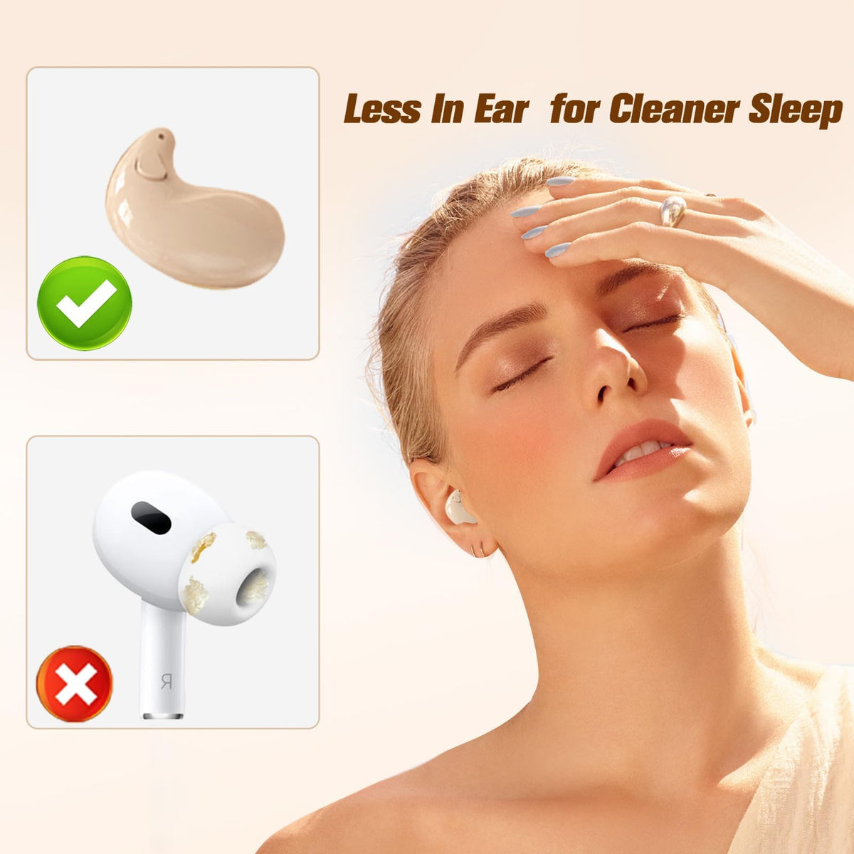 Xmenha Nude Sleep compact charging case fits easily in your pocket.